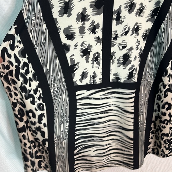 Ava & Grace 3x black white animal print multi print top euc leopard cheetah mix - Picture 4 of 8